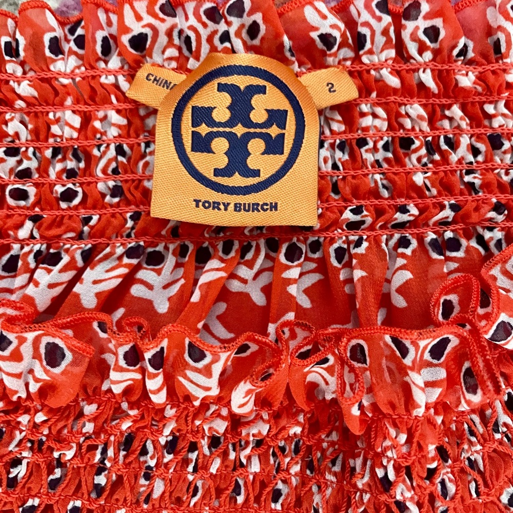 Tory Burch Smocked off Shoulder Blouse - Picture 2 of 4